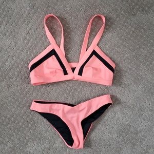 Ripcurl bikini set pink navy Reversible surf